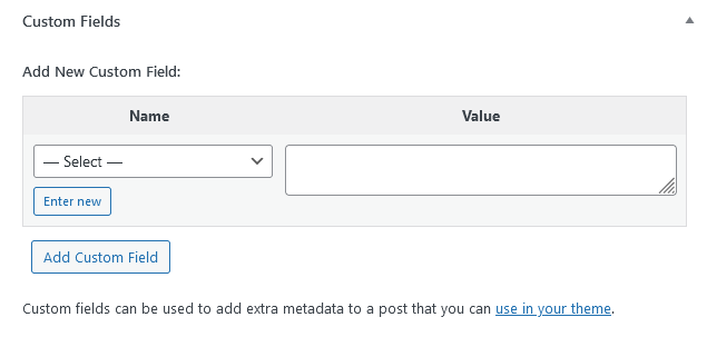 Default Custom Fields